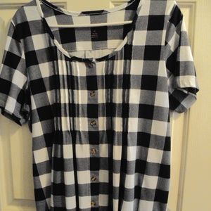 Woman Within Navy & White Checkered Long Tunic